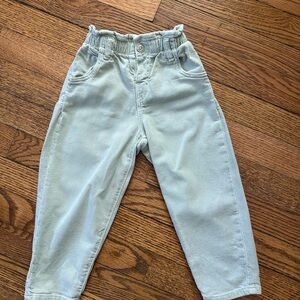 Zara 3T Light Green Elastic Waist Pants